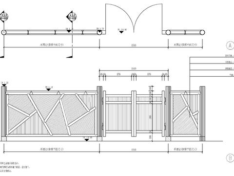 竹垣节点详图cad大样图 
