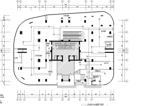  邮局消防自动报警平面图cad图库 