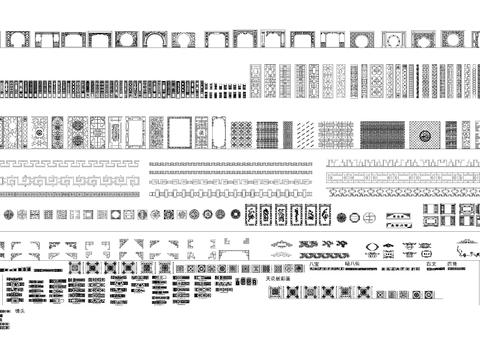  中式经典元素cad图库 