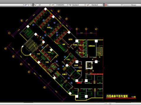  桑拿洗浴中心cad平面图 