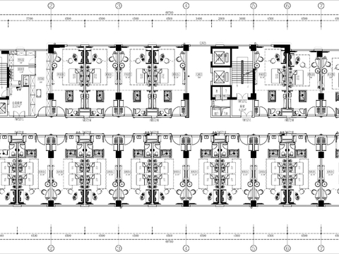  宾馆双人套房cad平面图 
