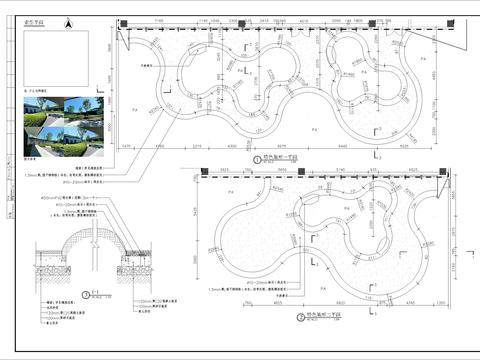  特色地形绿篱组团细部节点大样 