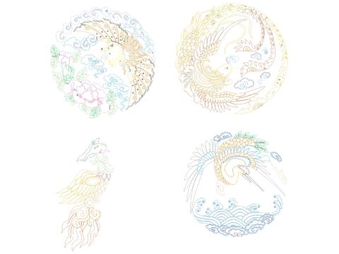  凤凰图案cad图库 