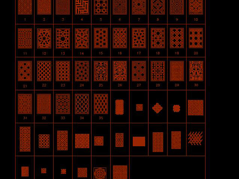  伊斯兰花纹元素cad图库 