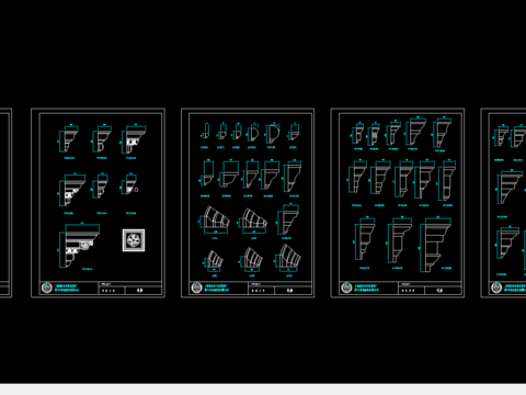  线板系列剖面CAD施工图 