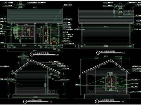  小木屋CAD景观CAD施工图 