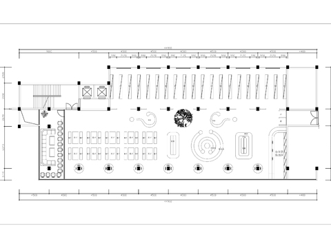  600㎡图书馆书吧cad平面图 