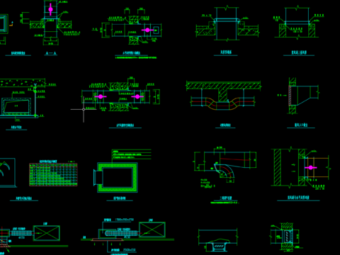  通风空调风口节点大样 