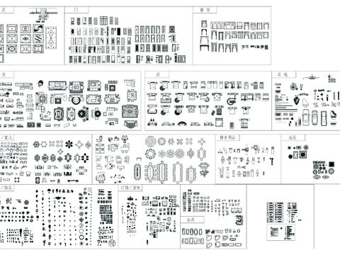 建筑图块cad图库 