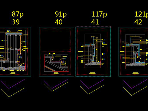  材料收口cad节点图 