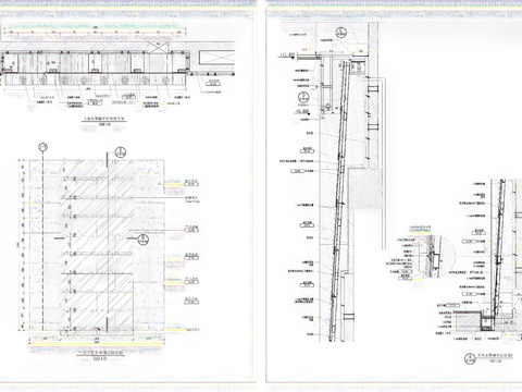 大堂水景 叠水墙cad施工图 