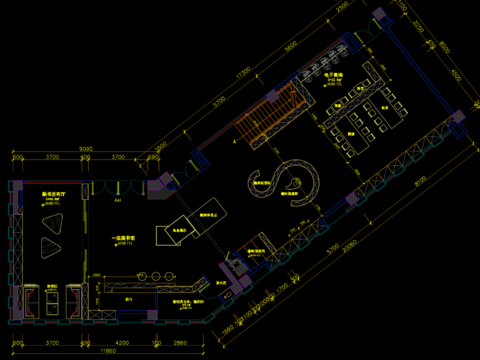  图书馆cad平面图 