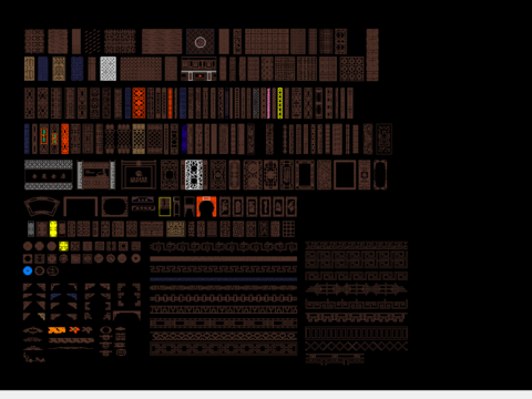  中式雕花cad图库 