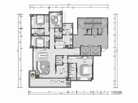  160㎡四居室家裝大平層室內(nèi)CAD施工圖 