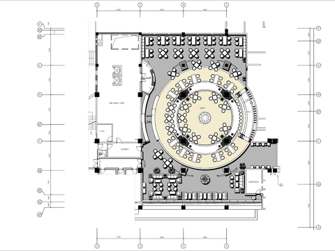  900㎡西餐厅cad平面图 