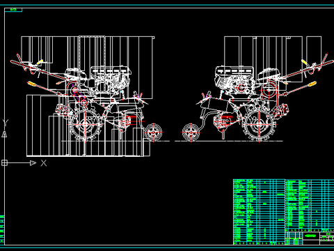 田园耕作机总装配节点大样 