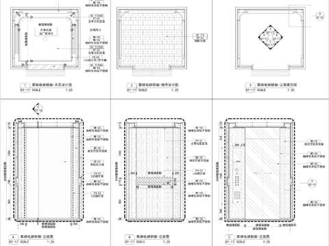  电梯轿厢全套cad图库 