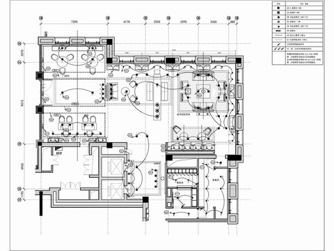  400㎡酒店大堂吧公区CAD施工图 