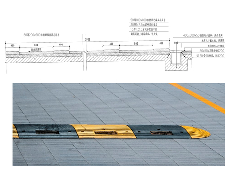  现代小区 市政 马路 减速带节点大样图 