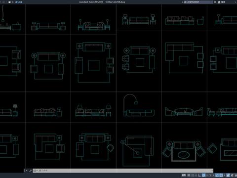 沙发平立面CAD图库 
