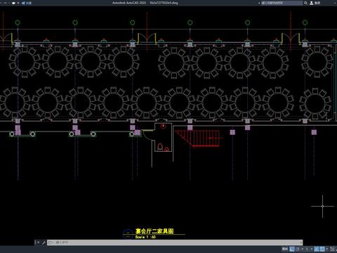  宴会厅cad平面图 