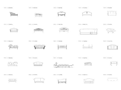  单体沙发cad图库 