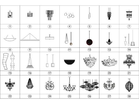  灯具立面CAD施工图 