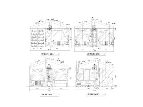  酒店雪茄吧装修设计详图 剖面节点大样图 