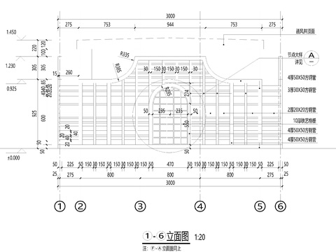  通风井铁艺外包装节点大样 