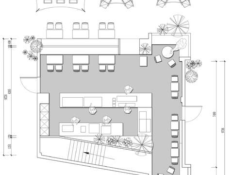  酒吧餐饮 娱乐音乐清吧cad平面图 