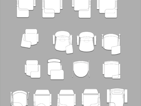  培训椅子会议室椅礼堂椅cad图库 