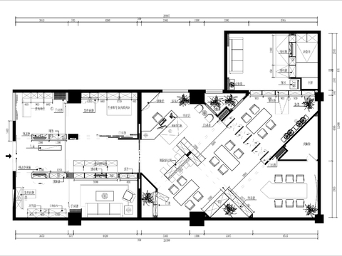  220㎡家居设计体验店cad平面图 