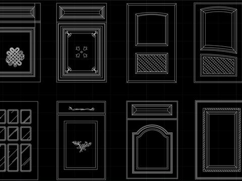  通用门节点 门节点 橱柜柜门cad图库 