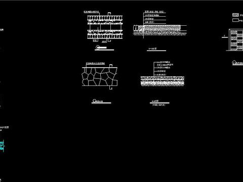  道路铺装cad节点大样 