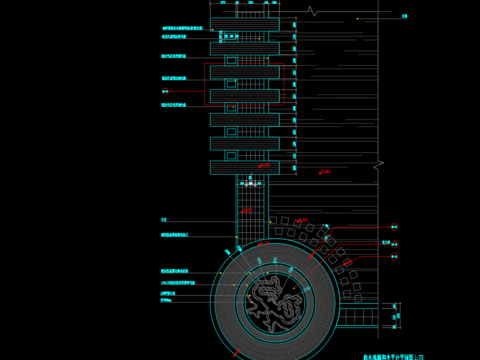 悬空栈道cad大样节点图 
