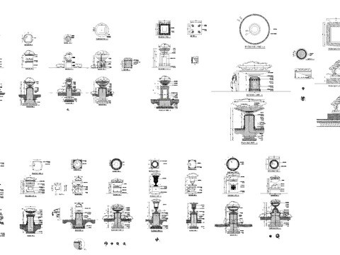  花钵地座cad图库 