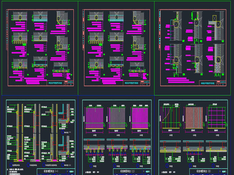  隔音吸音饰面墙节点大样图 