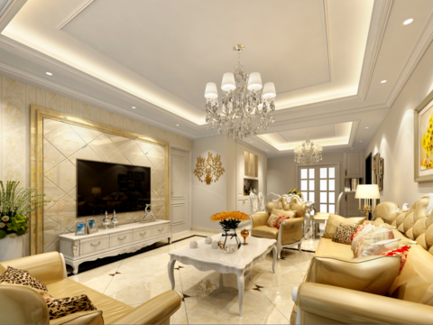  御龙湾简欧客餐厅卧室CAD施工图 