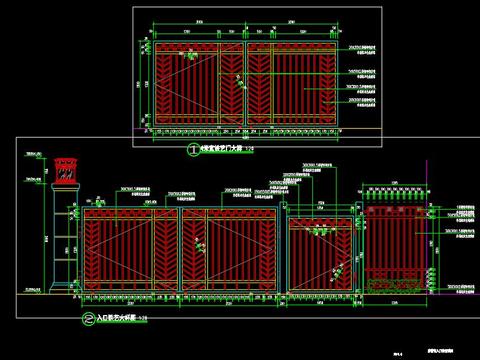  景墙大样cad施工图 