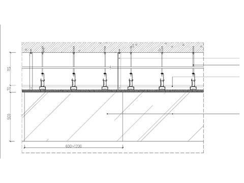  固定式玻璃挡烟垂壁通用cad大样图 