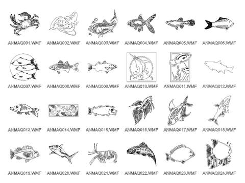  海洋生物CAD图库 