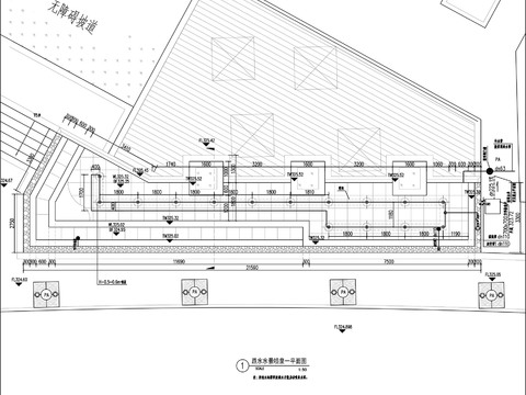  跌水水景喷泉cad平面图 