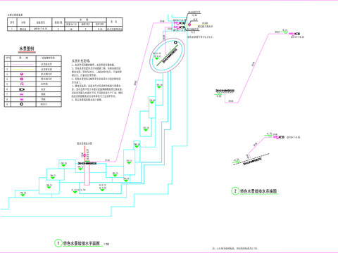  特色水景给排水图cad大样图 