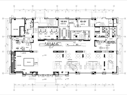  1000㎡售楼部接待大厅cad平面图 