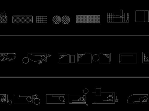  凳子单椅贵妃椅cad图块 