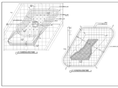  雕塑水景cad大样图 