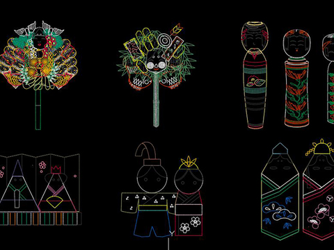  日式图案cad图库 