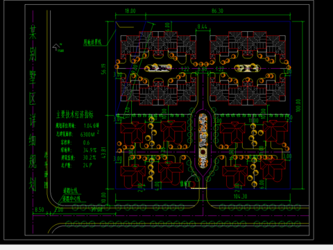  别墅区规划cad平面图 