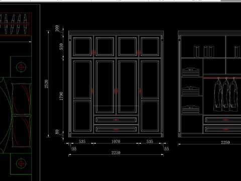  柜体衣柜cad图库 