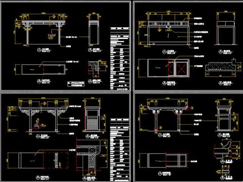  中式写字台cad图库 